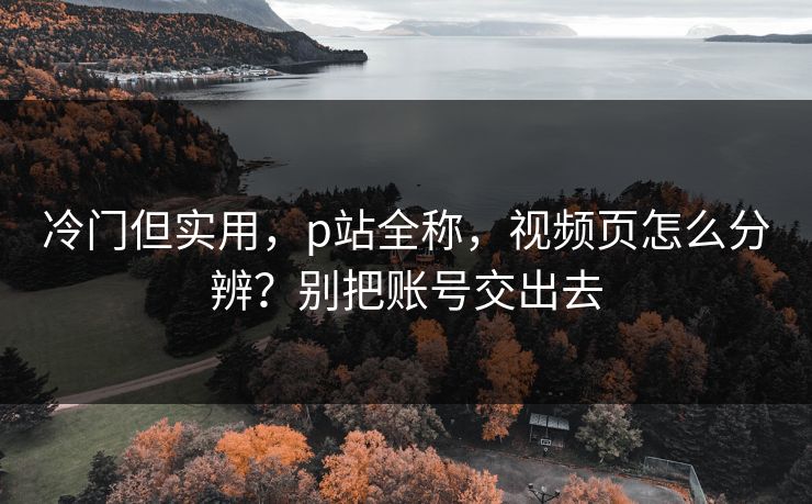 冷门但实用，p站全称，视频页怎么分辨？别把账号交出去